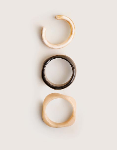 Public Desire 3 pack cuff & classic bangle set in multi - view 1