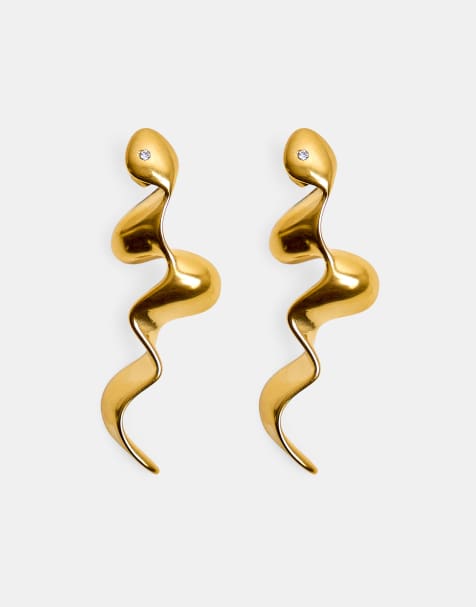 Public Desire Abstract swirl earrings in gold - view 1