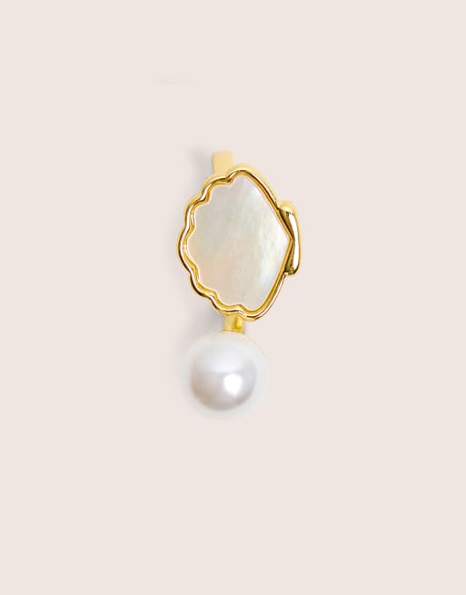 Public Desire Adjustable pearl ring in gold, 2 of 3