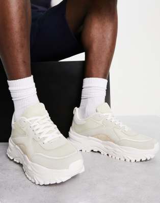 public desire white chunky trainers