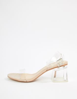 mid clear heeled sandals