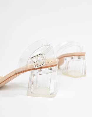 mid clear heeled sandals