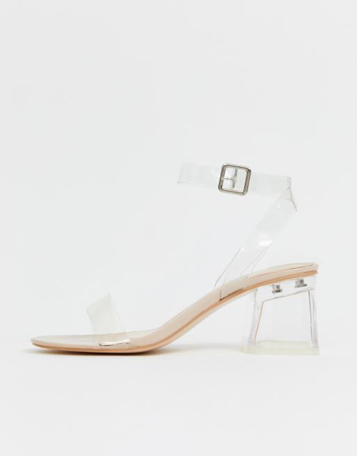 Clear strap hotsell heels asos