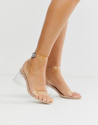 Public Desire - Afternoon - Transparente Sandalen mit mittelhohem Absatz-Neutral