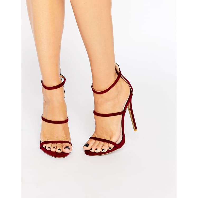 Burgundy strappy heels new arrivals