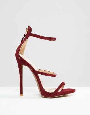 burgundy strappy heels