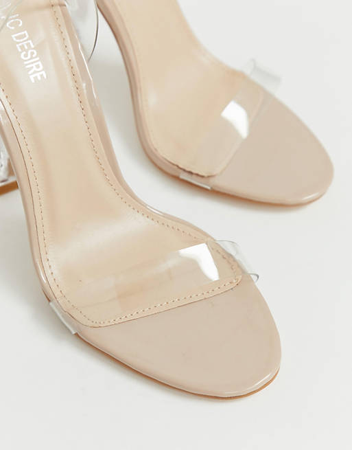 Women Sandals/Public Desire Alia clear strap heeled sandals 