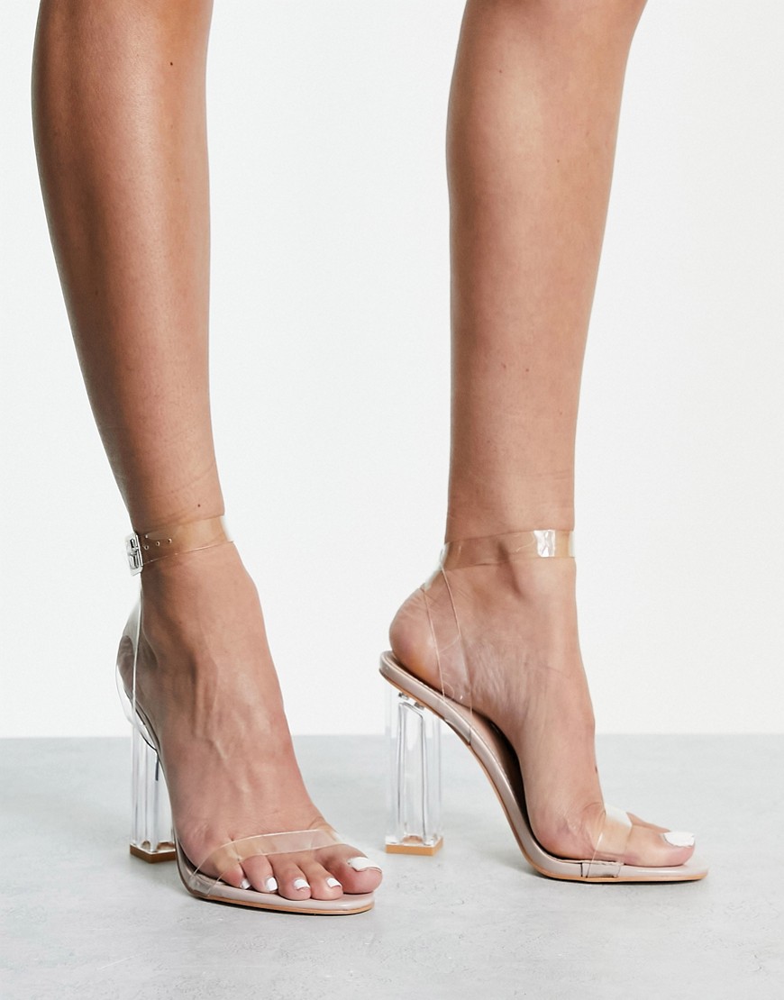 Public Desire Alia clear strap heeled sandals