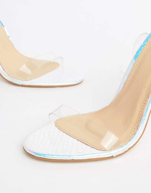 Public desire alia iridescent clear 2024 heeled sandals