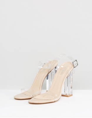 perspex sandal heels