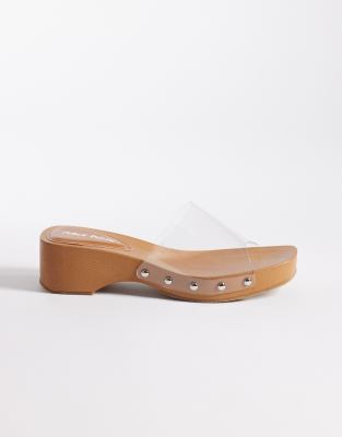 Public Desire Alma Clear Clogs In Transparent