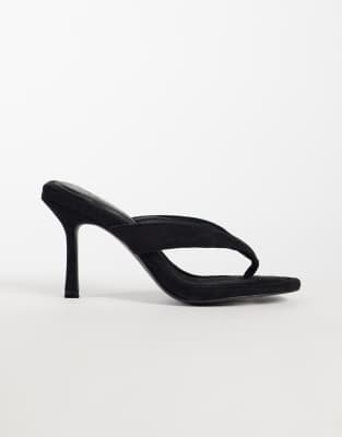 Public Desire Alma Heeled Toe Post Sandals In Black