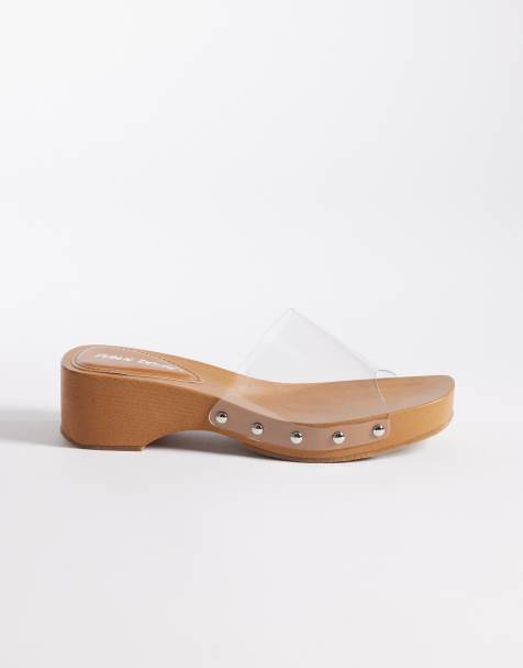 Public Desire – Alma – Transparente Clogs in Hellbraun - view 1