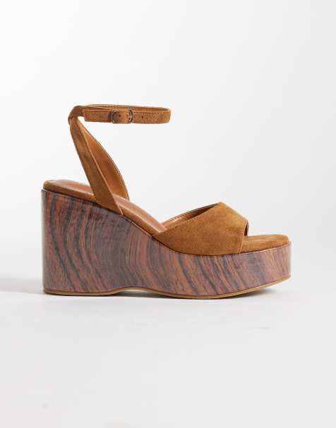 Public Desire - Aluna - Sandales compensées en suédine - Fauve - view 1