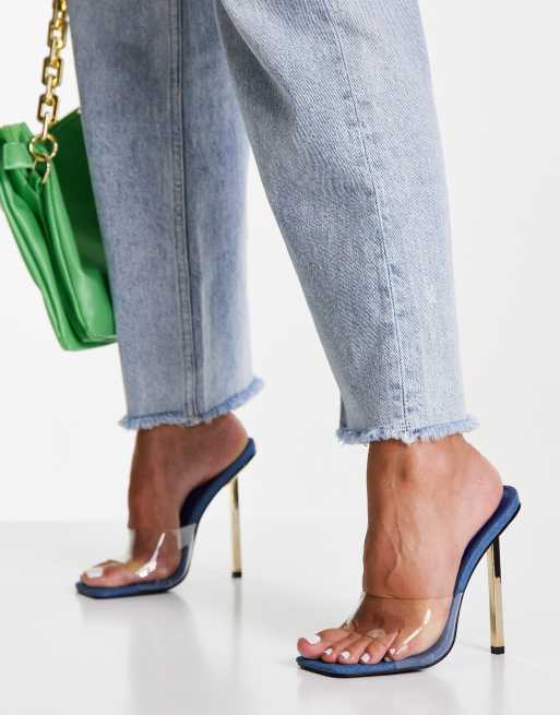 Clear and best sale blue heels