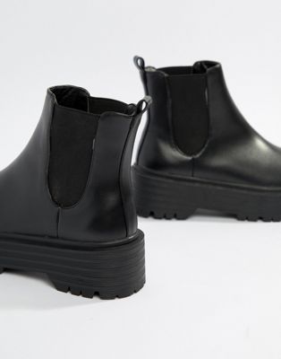 chunky chelsea boots flat