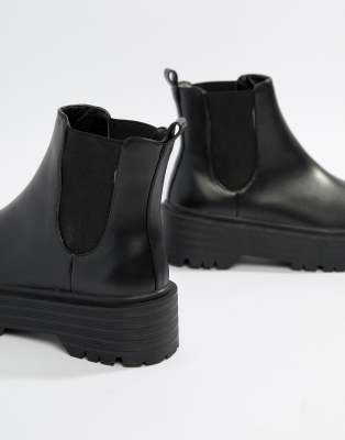 flat chunky chelsea boots