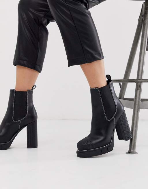 Public Desire Antix Platform Ankle Boots In Black Asos