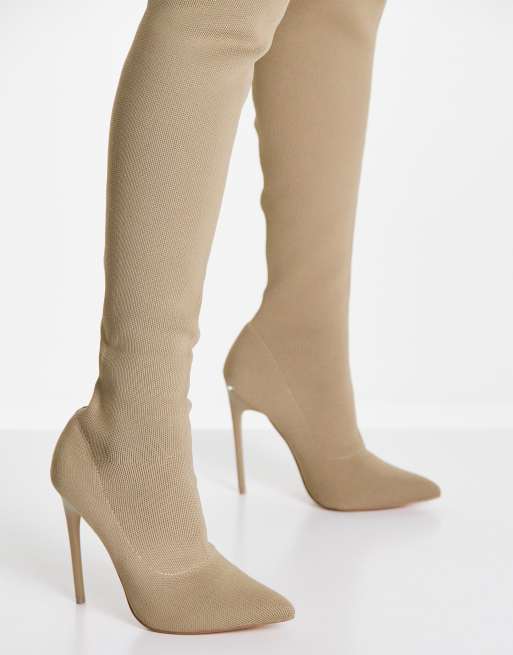 Camel high hot sale heel boots