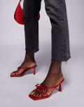 [Public Desire] Public Desire Asuka bow kitten heeled sandals in red 37 Red