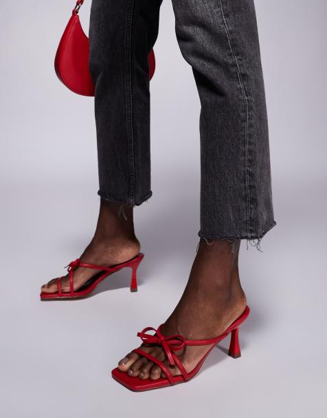 Public Desire - Asuka - Sandales à petit talon avec nœud - Rouge - view 1
