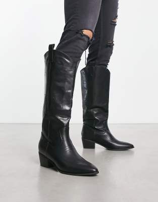 Public Desire - Austin - Bottes santiags effet vintage - Noir