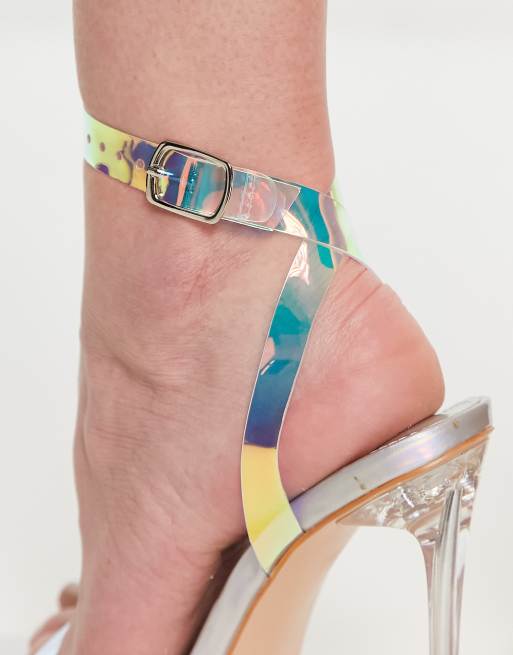 Iridescent store sandal heels