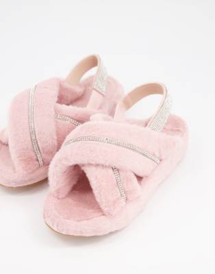 pink crossover slippers