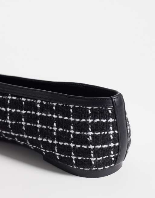 Public Desire - bailarinas Caprice en tweed blanco y negro, 4 de 4