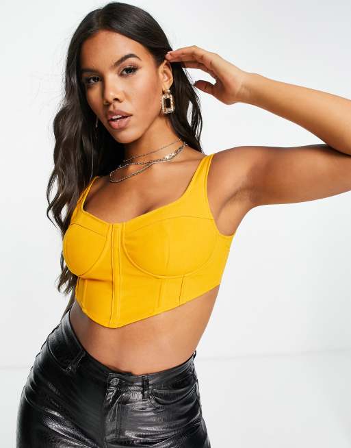 Public Desire bandage crop top in rust (Part of a co-ord), 4 of 4