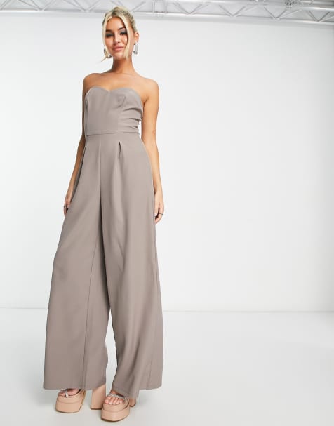 Grey jumpsuits for weddings on sale