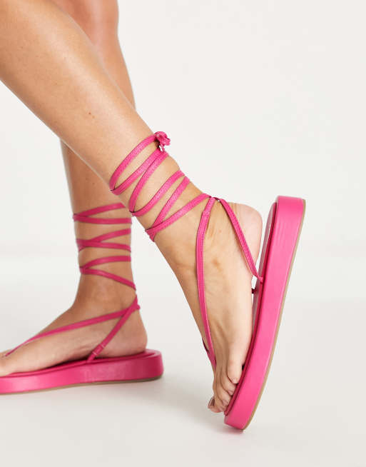 Public Desire - Beachbabe - Sandalen met plateauzool in neonroze, 2 van 4