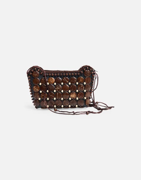 Public Desire Beaded crossbody bag in brown - view 1