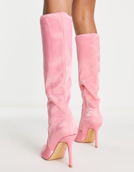 Pink 2025 knee boots