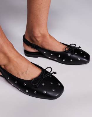 Public Desire Bia Slingback Ballet Flats With Flat Studs