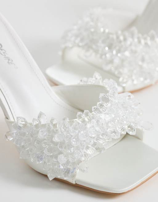 Public Desire - Blanca - Sabot con tacco e pietre bianchi, 2 di 4