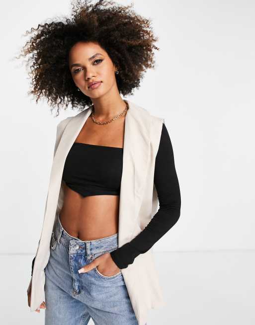 Public Desire - Blazer d'ensemble sans manches - Crème