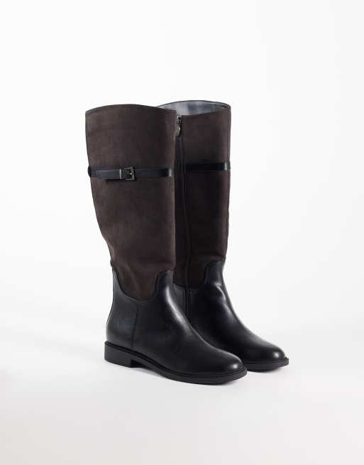 Public Desire - Botas de montar Remi en marrón y negro, 2 de 4