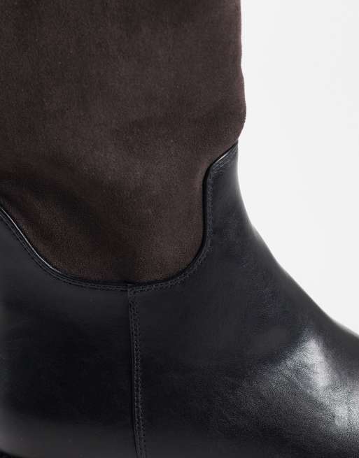 Public Desire - Botas de montar Remi en marrón y negro, 3 de 4