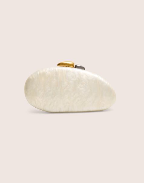 Public Desire Bridal Hard shell oval clutch bag pearl in ivory - view 1