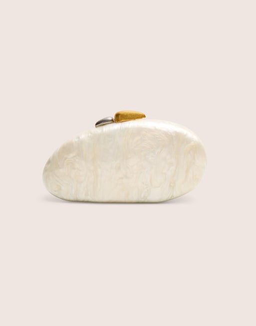 Public Desire Bridal Hard shell oval clutch bag pearl in ivory, 4 of 4
