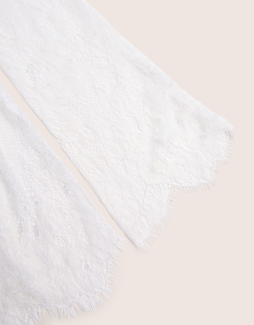 Public Desire Bridal Long sheer lace gloves in white, 3 of 4