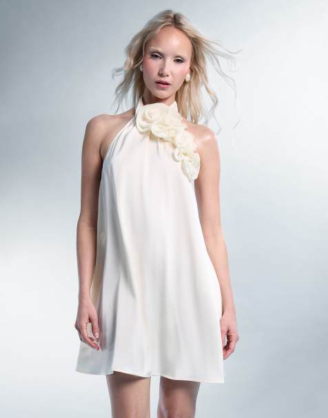 Public Desire Bridal Public Desire Bridal bow tailored tulip mini dress in ivory - view 1