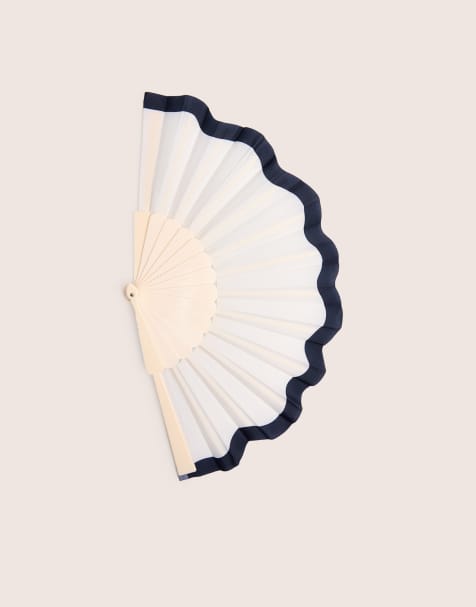 Public Desire Bridal Scalloped edge fan in black & white - view 1