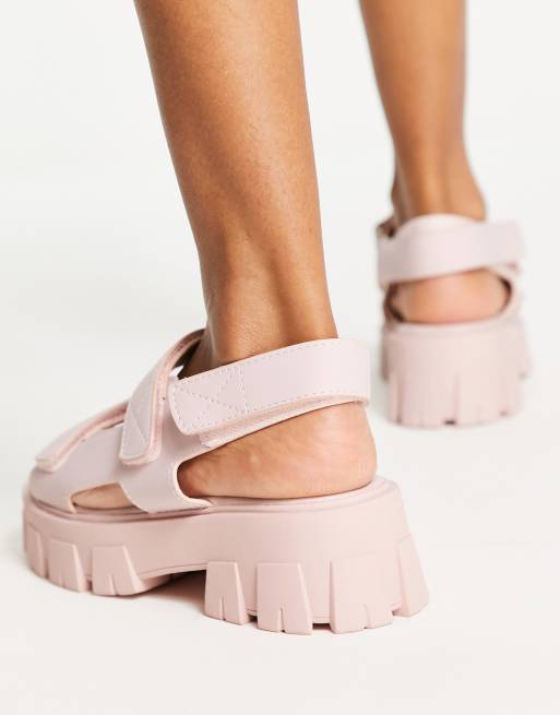 Public Desire - Brighton - Chunky og sporty sandaler i baby-lyserød, 4 af 4