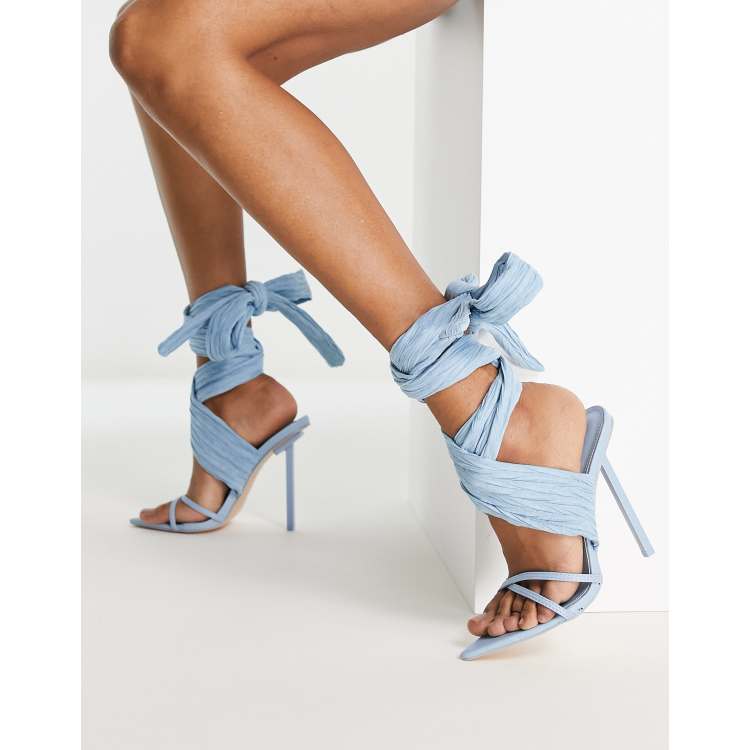 Blue wrap heels new arrivals