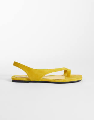 Public Desire Brynne Flat Sandals In Yellow