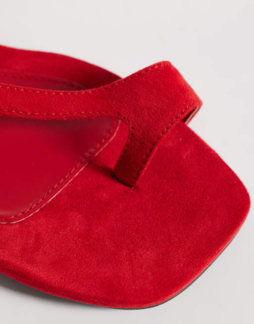 Public Desire - Brynne - Sandali bassi in camoscio rosso, 4 di 4