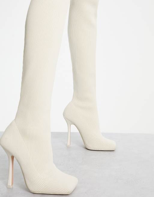 Off white over on sale the knee boots