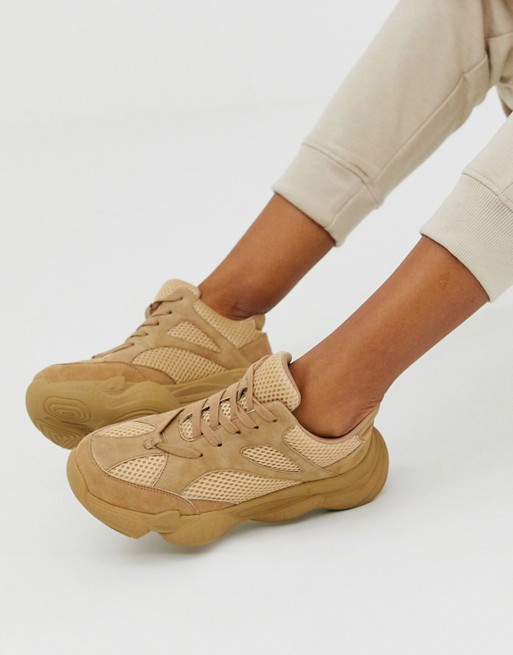 Public Desire Cade chunky trainer in sand